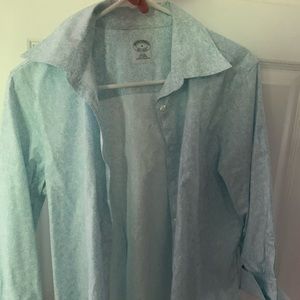 Blue and white blouse